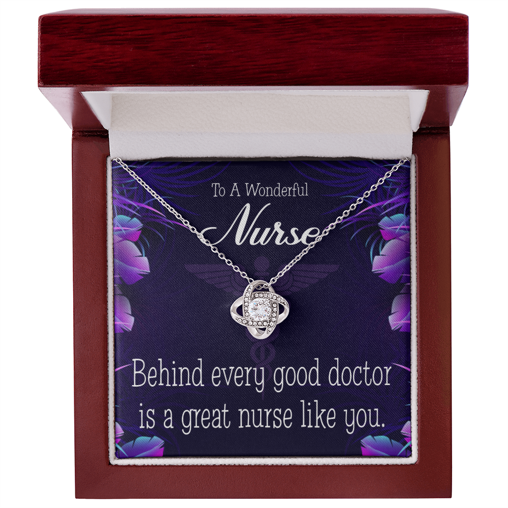 Behind Every Doctor Healthcare Medical Worker Nurse Appreciation Gift Infinity Knot Necklace Message Card-Express Your Love Gifts