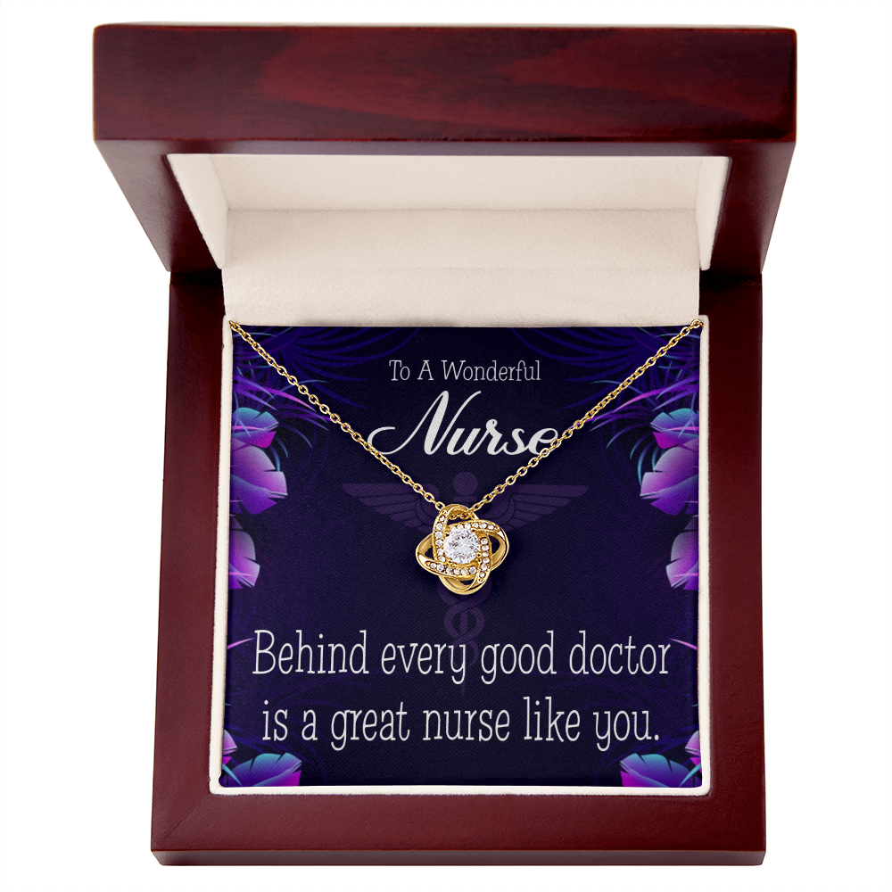 Behind Every Doctor Healthcare Medical Worker Nurse Appreciation Gift Infinity Knot Necklace Message Card-Express Your Love Gifts