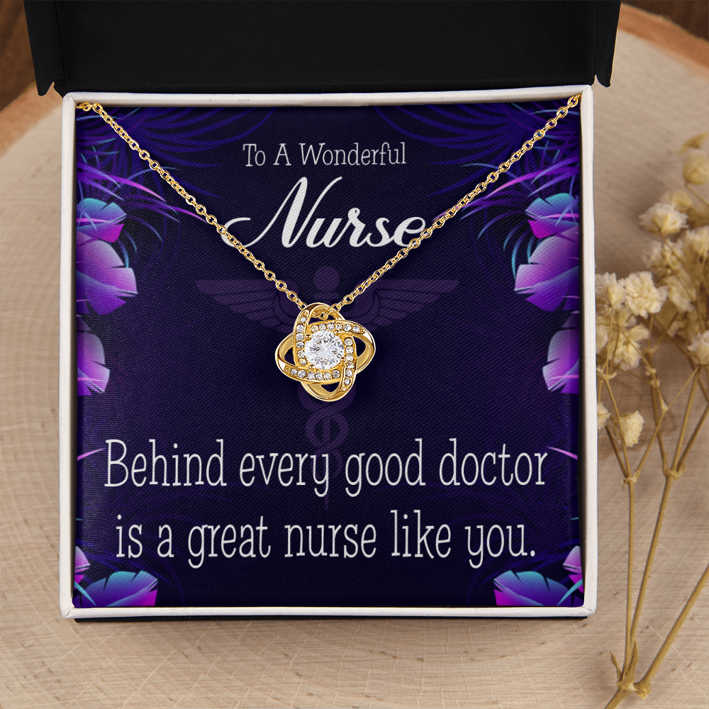 Behind Every Doctor Healthcare Medical Worker Nurse Appreciation Gift Infinity Knot Necklace Message Card-Express Your Love Gifts