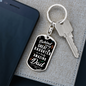 Behind Every Great Daughter To Dad Keychain Stainless Steel or 18k Gold Dog Tag Keyring-Express Your Love Gifts
