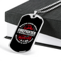 Behind Every Great Firefighter Gift Stainless Steel or 18k Gold Dog Tag 24" Chain-Express Your Love Gifts