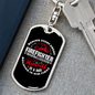 Behind Every Great Firefighter Keychain Stainless Steel or 18k Gold Dog Tag Keyring-Express Your Love Gifts