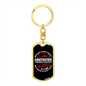 Behind Every Great Firefighter Keychain Stainless Steel or 18k Gold Dog Tag Keyring-Express Your Love Gifts