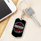 Behind Every Great Firefighter Keychain Stainless Steel or 18k Gold Dog Tag Keyring-Express Your Love Gifts
