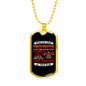 Behind Every Strong Firefighter Gift Stainless Steel or 18k Gold Dog Tag 24" Chain-Express Your Love Gifts