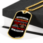 Behind Every Strong Firefighter Gift Stainless Steel or 18k Gold Dog Tag 24" Chain-Express Your Love Gifts