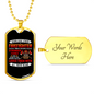 Behind Every Strong Firefighter Gift Stainless Steel or 18k Gold Dog Tag 24" Chain-Express Your Love Gifts