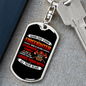 Behind Every Strong Firefighter Keychain Stainless Steel or 18k Gold Dog Tag Keyring-Express Your Love Gifts
