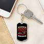 Behind Every Strong Firefighter Keychain Stainless Steel or 18k Gold Dog Tag Keyring-Express Your Love Gifts