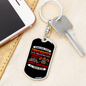 Behind Every Strong Firefighter Keychain Stainless Steel or 18k Gold Dog Tag Keyring-Express Your Love Gifts