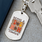 Being A Dog Mom Keychain Stainless Steel or 18k Gold Dog Tag Keyring-Express Your Love Gifts