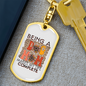 Being A Dog Mom Keychain Stainless Steel or 18k Gold Dog Tag Keyring-Express Your Love Gifts
