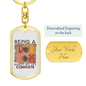 Being A Dog Mom Keychain Stainless Steel or 18k Gold Dog Tag Keyring-Express Your Love Gifts
