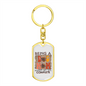 Being A Dog Mom Keychain Stainless Steel or 18k Gold Dog Tag Keyring-Express Your Love Gifts