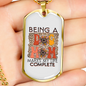 Being A Dog Mom Necklace Stainless Steel or 18k Gold Dog Tag 24" Chain-Express Your Love Gifts