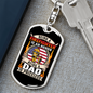 Being A Firefighter Dad Keychain Stainless Steel or 18k Gold Dog Tag Keyring-Express Your Love Gifts