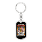 Being A Firefighter Dad Keychain Stainless Steel or 18k Gold Dog Tag Keyring-Express Your Love Gifts