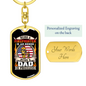 Being A Firefighter Dad Keychain Stainless Steel or 18k Gold Dog Tag Keyring-Express Your Love Gifts