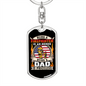 Being A Firefighter Dad Keychain Stainless Steel or 18k Gold Dog Tag Keyring-Express Your Love Gifts