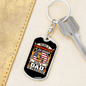 Being A Firefighter Dad Keychain Stainless Steel or 18k Gold Dog Tag Keyring-Express Your Love Gifts