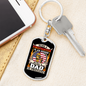 Being A Firefighter Dad Keychain Stainless Steel or 18k Gold Dog Tag Keyring-Express Your Love Gifts