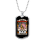 Being A Firefighter Dad Necklace Stainless Steel or 18k Gold Dog Tag 24" Chain-Express Your Love Gifts
