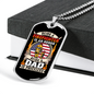 Being A Firefighter Dad Necklace Stainless Steel or 18k Gold Dog Tag 24" Chain-Express Your Love Gifts