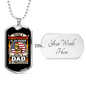 Being A Firefighter Dad Necklace Stainless Steel or 18k Gold Dog Tag 24" Chain-Express Your Love Gifts