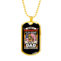 Being A Firefighter Dad Necklace Stainless Steel or 18k Gold Dog Tag 24" Chain-Express Your Love Gifts