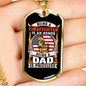 Being A Firefighter Dad Necklace Stainless Steel or 18k Gold Dog Tag 24" Chain-Express Your Love Gifts
