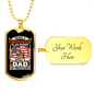Being A Firefighter Dad Necklace Stainless Steel or 18k Gold Dog Tag 24" Chain-Express Your Love Gifts