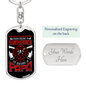 Being A Firefighter Papa Keychain Stainless Steel or 18k Gold Dog Tag Keyring-Express Your Love Gifts