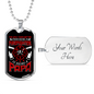 Being A Firefighter Papa Necklace Stainless Steel or 18k Gold Dog Tag 24" Chain-Express Your Love Gifts
