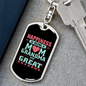 Being a Mom Grandma Keychain Stainless Steel or 18k Gold Dog Tag Keyring-Express Your Love Gifts