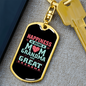 Being a Mom Grandma Keychain Stainless Steel or 18k Gold Dog Tag Keyring-Express Your Love Gifts