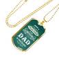 Being A Teacher Dad Necklace Stainless Steel or 18k Gold Dog Tag 24" Chain-Express Your Love Gifts