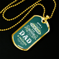 Being A Teacher Dad Necklace Stainless Steel or 18k Gold Dog Tag 24" Chain-Express Your Love Gifts