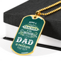 Being A Teacher Dad Necklace Stainless Steel or 18k Gold Dog Tag 24" Chain-Express Your Love Gifts