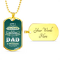 Being A Teacher Dad Necklace Stainless Steel or 18k Gold Dog Tag 24" Chain-Express Your Love Gifts