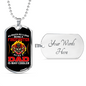 Being Dad Is Cooler Firefighter Gift Stainless Steel or 18k Gold Dog Tag 24" Chain-Express Your Love Gifts