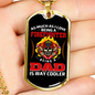 Being Dad Is Cooler Firefighter Gift Stainless Steel or 18k Gold Dog Tag 24" Chain-Express Your Love Gifts