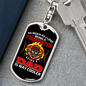 Being Dad Is Cooler Firefighter Keychain Stainless Steel or 18k Gold Dog Tag Keyring-Express Your Love Gifts