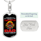 Being Dad Is Cooler Firefighter Keychain Stainless Steel or 18k Gold Dog Tag Keyring-Express Your Love Gifts