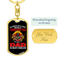 Being Dad Is Cooler Firefighter Keychain Stainless Steel or 18k Gold Dog Tag Keyring-Express Your Love Gifts