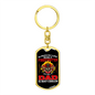 Being Dad Is Cooler Firefighter Keychain Stainless Steel or 18k Gold Dog Tag Keyring-Express Your Love Gifts