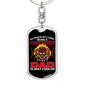 Being Dad Is Cooler Firefighter Keychain Stainless Steel or 18k Gold Dog Tag Keyring-Express Your Love Gifts