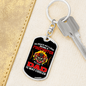 Being Dad Is Cooler Firefighter Keychain Stainless Steel or 18k Gold Dog Tag Keyring-Express Your Love Gifts