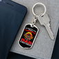 Being Dad Is Cooler Firefighter Keychain Stainless Steel or 18k Gold Dog Tag Keyring-Express Your Love Gifts