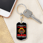 Being Dad Is Cooler Firefighter Keychain Stainless Steel or 18k Gold Dog Tag Keyring-Express Your Love Gifts