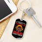Being Dad Is Cooler Firefighter Keychain Stainless Steel or 18k Gold Dog Tag Keyring-Express Your Love Gifts